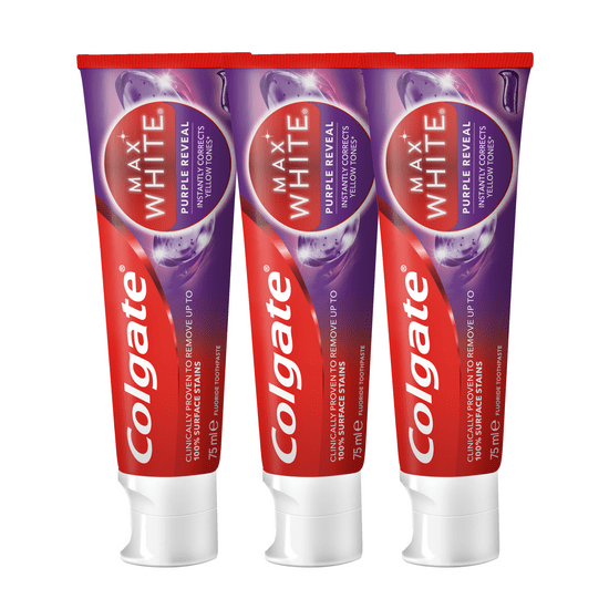 Colgate Bělicí zubní pasta Max White Purple Reveal 3 x 75 ml