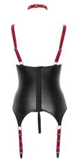 Cottelli Collection Asmona Basque Set (Black/Red), dámský korzet s bondáží XL