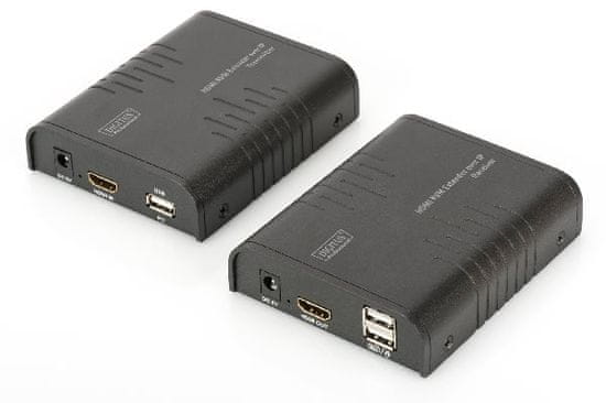 Digitus HDMI KVM Extender, 120 m, Full HD, 1080p přes síťový kabel (Cat 5, 5E, 6)