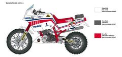 Italeri Yamaha Tenere 660 cc Paris Dakar 1986, Model Kit 4642, 1/9