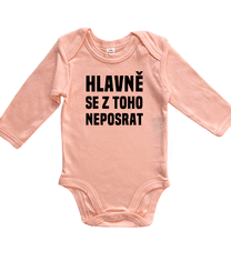 Hobbytriko Vtipné body pro miminko - Hlavně se z toho neposrat Barva: Světle růžová, Velikost: 3-6 m, Délka rukávu: Krátký rukáv