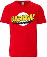 CurePink Pánské tričko Big Bang Theory|Teorie velkého třesku: Bazinga (2XL) červené bavlna