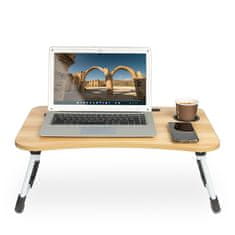 WOWO Přenosný stolek na notebook s nastavitelným stojanem pro pohodlné použití v posteli