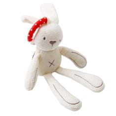 KIK KX7609_2 Plyšový králík s chrastítkem 28 cm