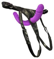 You2toys Sweet Smile Super Soft Double Strap-On (Purple), připínací penis pro ni