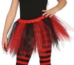 Guirca Dětská sukně tutu červeno-černá se třpytkami 30cm