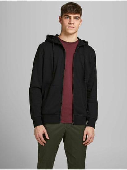 Jack&Jones Černá basic mikina s kapucí Jack & Jones