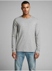 Jack&Jones Šedé pánské triko s dlouhým rukávem Jack & Jones Basic M