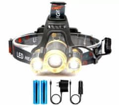 Pronett XSM1766 Čelovka LED ZOOM 3 x LED T6 CREE