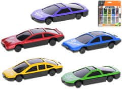Auto sportovní kov 7 cm 1:64 volný chod 10 ks (žlutá, zelená, červená, modrá, fialová)