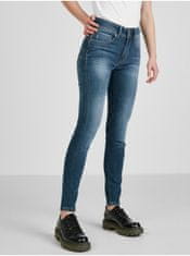 Guess Tmavě modré dámské skinny fit džíny s vyšisovaným efektem Guess 27/29