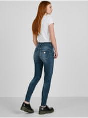 Guess Tmavě modré dámské skinny fit džíny s vyšisovaným efektem Guess 27/29