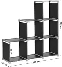 Songmics Variabilní kovový regál 6 kostek nosnost 60 Kg