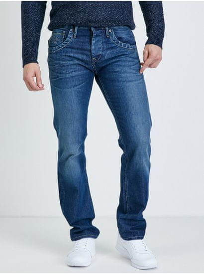 Pepe Jeans Tmavě modré pánské straight fit džíny Pepe Jeans