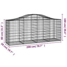 Petromila Klenuté gabionové koše 5 ks 200x50x80/100 cm pozinkované železo