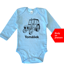 Hobbytriko Dětské body se jménem - Český traktor Barva: Světle růžová, Velikost: 0-3 m, Délka rukávu: Krátký rukáv