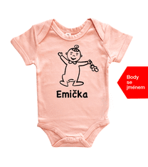 Hobbytriko Dětské body se jménem - Miminko s dudlíkem Barva: Mátová, Velikost: 6-12 m, Délka rukávu: Krátký rukáv