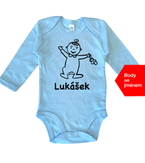 Hobbytriko Dětské body se jménem - Miminko s dudlíkem Barva: Mátová, Velikost: 6-12 m, Délka rukávu: Krátký rukáv