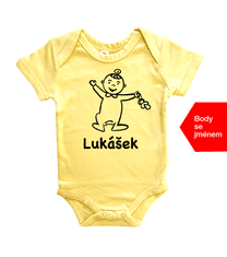 Hobbytriko Dětské body se jménem - Miminko s dudlíkem Barva: Mátová, Velikost: 6-12 m, Délka rukávu: Krátký rukáv