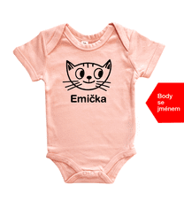 Hobbytriko Dětské body se jménem - Kočička Barva: Mátová, Velikost: 3-6 m, Délka rukávu: Krátký rukáv