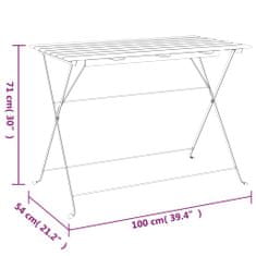 Vidaxl Skládací bistro stůl 100 x 54 x 71 cm masivní akácie a ocel