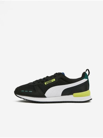 Puma Bílo-černé tenisky se semišovými detaily Puma R78