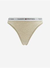 Tommy Hilfiger Béžová dámská žíhaná tanga Tommy Hilfiger Underwear L