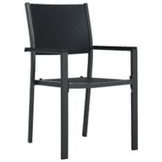 Vidaxl Zahradní židle 4 ks černé plast ratanový vzhled