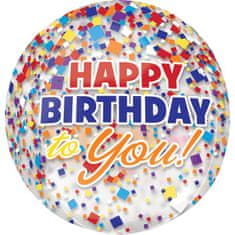 Amscan Fóliový balónek orbz Happy Birthday to You 40cm