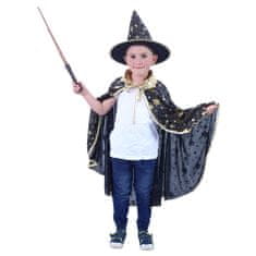 Rappa Dětský plášť kouzelníka černý s kloboukem