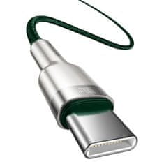 BASEUS BASEUS CAFULE KOVOVÝ DATOVÝ KABEL USB TYP C - USB TYP C 100 W (20 V / 5 A) NAPÁJENÍ 2 M ZELENÝ (CATJK-D06)