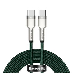 BASEUS BASEUS CAFULE KOVOVÝ DATOVÝ KABEL USB TYP C - USB TYP C 100 W (20 V / 5 A) NAPÁJENÍ 2 M ZELENÝ (CATJK-D06)