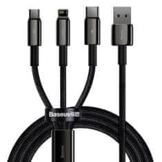 shumee Kabel 3v1 USB USB-C Iphone Lightning microUSB 3,5 A 1,5 m černý