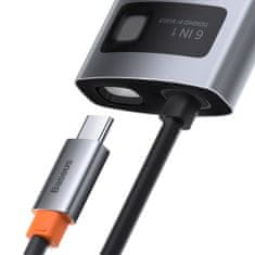 shumee Multifunkční zařízení 6 v 1 USB USB-C PD HDMI 3x USB 3.2 RJ45 Šedá barva