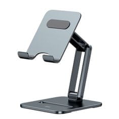 shumee Stolní dvouosý skládací kovový stojan pro smartphone do velikosti 13" šedý