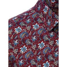 Dstreet Pánská košile LEVAN bordó dx2427 M
