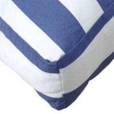 Vidaxl Podušky na pohovku z palet 2 ks modré a bílé pruhy textil