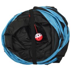 Greatstore Kočičí tunel 5cestný černý a modrý 25 cm polyester