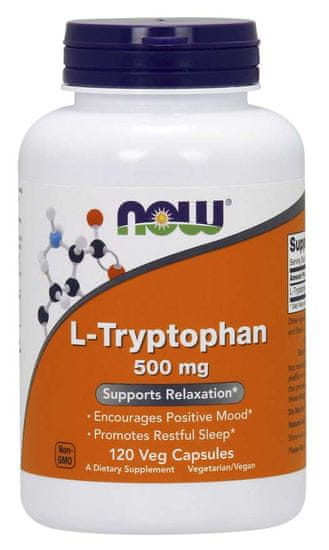 NOW Foods L-Tryptofan 500 mg, 120 rostlinných kapslí