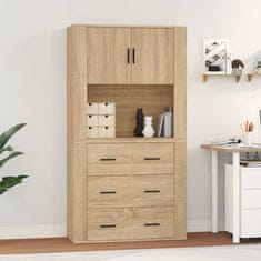 Greatstore Skříň highboard dub sonoma kompozitní dřevo