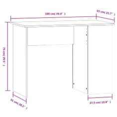 Vidaxl Psací stůl černý 100 x 55 x 75 cm kompozitní dřevo