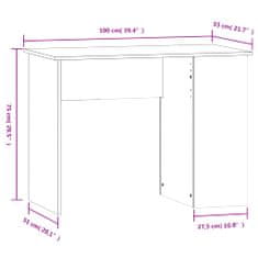 Vidaxl Psací stůl bílý s vysokým leskem 100x55x75 cm kompozitní dřevo