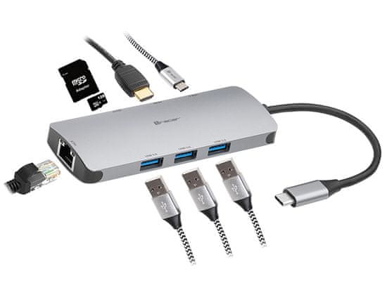 Tracer adapter a-3, usb-c, hdmi 4k, usb 3.0, pdw 100w, eth