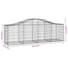 Petromila Klenuté gabionové koše 11 ks 200x50x60/80 cm pozinkované železo