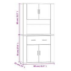 Vidaxl Skříň highboard dub sonoma kompozitní dřevo