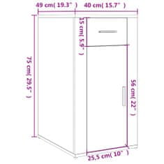Vidaxl Psací stůl se skříňkou šedý sonoma kompozitní dřevo