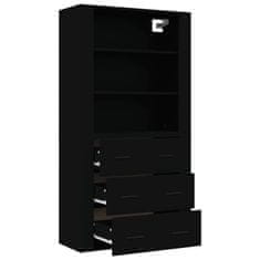 Vidaxl Skříň highboard černá kompozitní dřevo