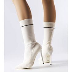 Bílé ponožkové boty na podpatku velikost 40