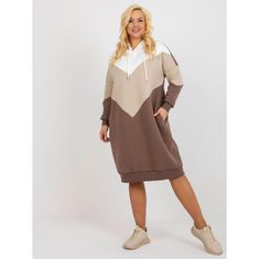 RELEVANCE Dámská mikina plus size basic s kapsami JULIANA ecru hnědá RV-SK-8420.17_394415 Univerzální