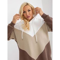 RELEVANCE Dámská mikina plus size basic s kapsami JULIANA ecru hnědá RV-SK-8420.17_394415 Univerzální